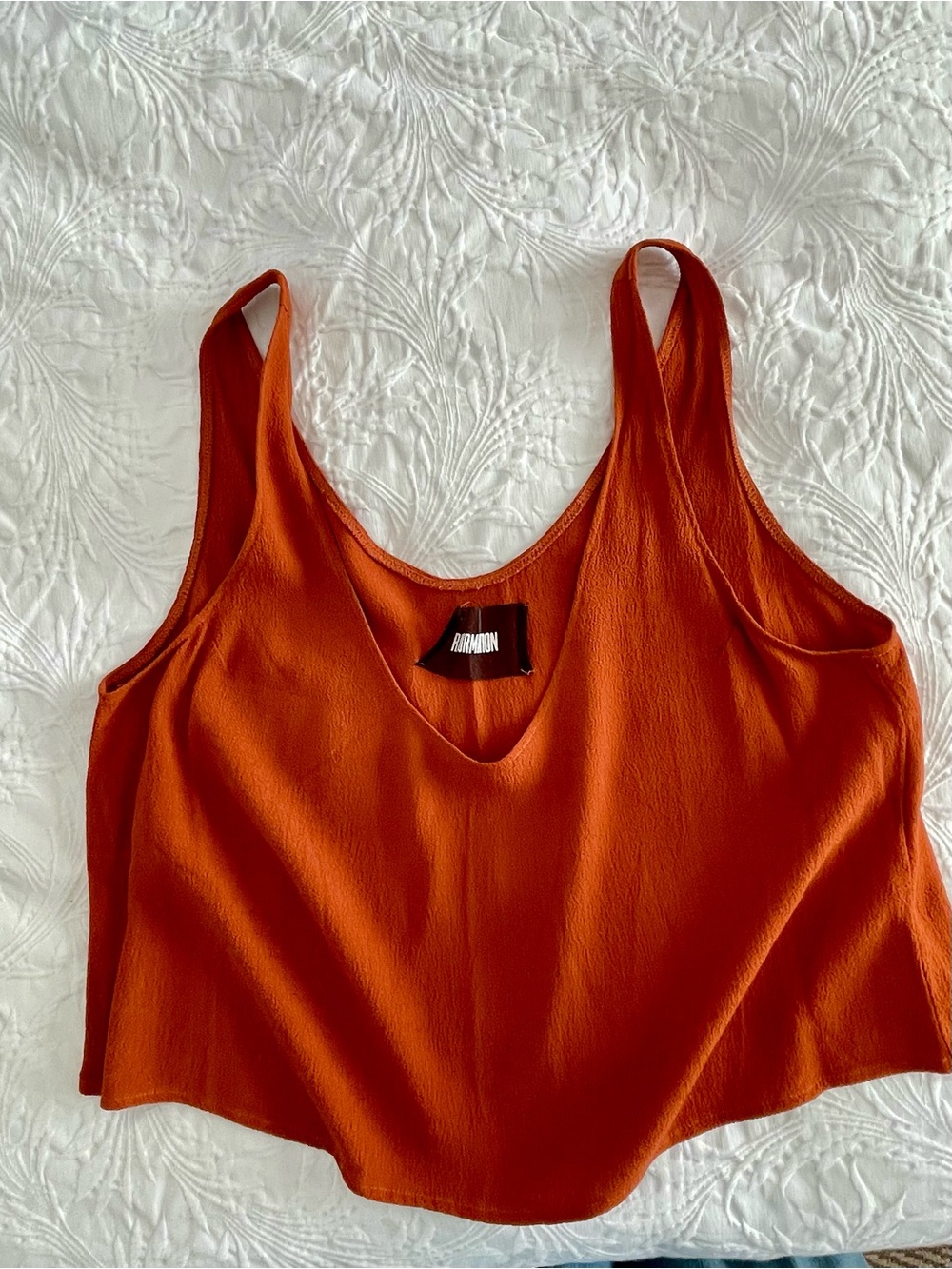 Reformation Rust copper V-Neck Cropped Tank
